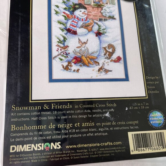 Dimensions Gold Collection Petites 8801, Snowman Friends Cross Stitch Kit 2007 u - Picture 3 of 5